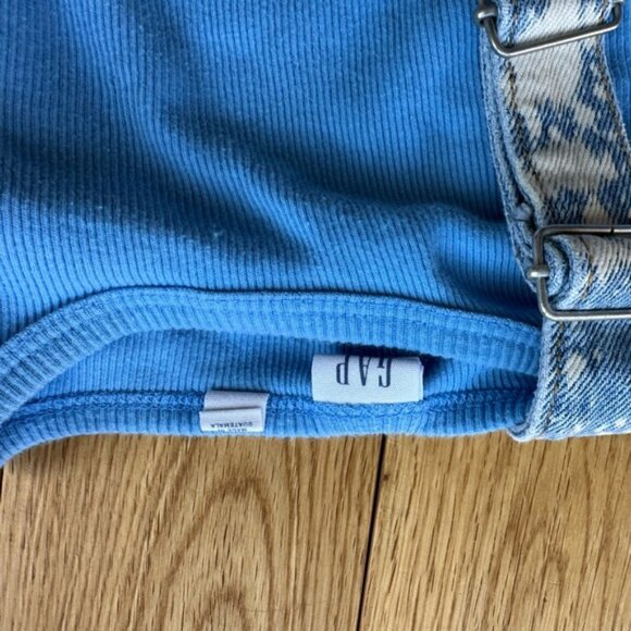 Zara & Gap Girls Outfit Babydoll Tshirt Bleached Short Overalls Size 6-7 - Picture 9 of 9